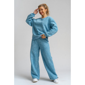 Костюм двойка женский 983 футер 3-х нитка с начёсом пенье (р-ры: 44-54) голубой винтаж