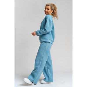 Костюм двойка женский 983 футер 3-х нитка с начёсом пенье (р-ры: 44-54) голубой винтаж