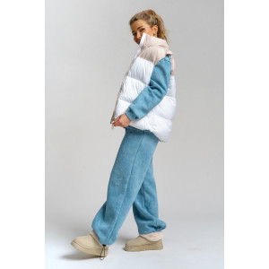 Костюм двойка женский 983 футер 3-х нитка с начёсом пенье (р-ры: 44-54) голубой винтаж