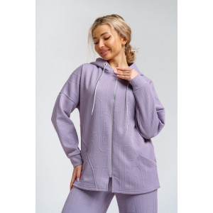 Костюм двойка женский 919 трикотаж 3Д (р-ры: 46-60) сирень