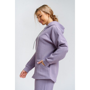 Костюм двойка женский 919 трикотаж 3Д (р-ры: 46-60) сирень