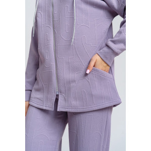 Костюм двойка женский 919 трикотаж 3Д (р-ры: 46-60) сирень