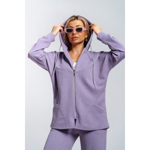 Костюм двойка женский 919 трикотаж 3Д (р-ры: 46-60) сирень