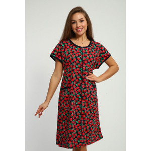 Халат женский №224 кулирка (р-ры: 50-60) синий