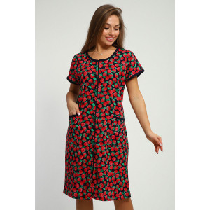 Халат женский №224 кулирка (р-ры: 50-60) синий