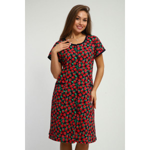 Халат женский №224 кулирка (р-ры: 50-60) синий