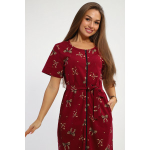 Халат женский №216 кулирка (р-ры: 46-56) бордовый