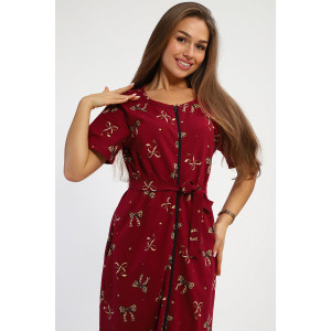 Халат женский №216 кулирка (р-ры: 46-56) бордовый