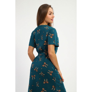 Халат женский №216.1 кулирка (р-ры: 46-56) изумруд