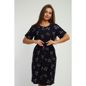 Халат женский №216.2 кулирка (р-ры: 46-56) синий