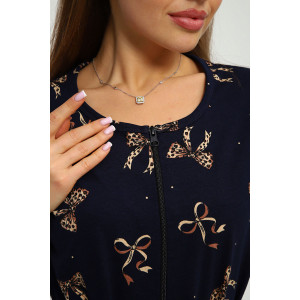 Халат женский №216.2 кулирка (р-ры: 46-56) синий