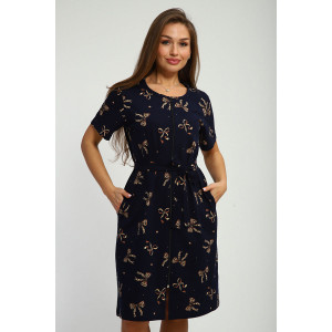 Халат женский №216.2 кулирка (р-ры: 46-56) синий