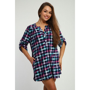 Рубашка-туника женская №212.3 кулирка (р-ры: 46-60) синий-2