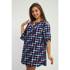 Рубашка-туника женская №212.3 кулирка (р-ры: 46-60) синий-2