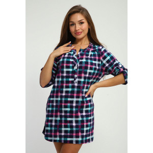 Рубашка-туника женская №212.3 кулирка (р-ры: 46-60) синий-2