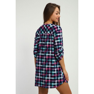 Рубашка-туника женская №212.3 кулирка (р-ры: 46-60) синий-2