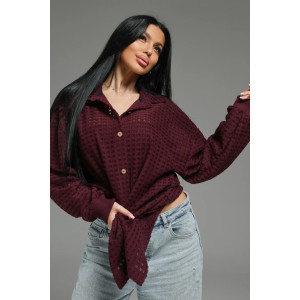 Рубашка женская "Стелла" футер 3-х нитка петля жаккард (р-ры: 48-62) бордо