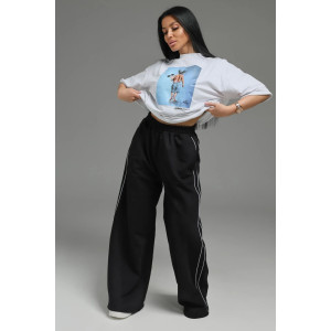 Брюки женские "Дуэт" лакост 2-х нитка пенье (р-ры: 44-62) черный