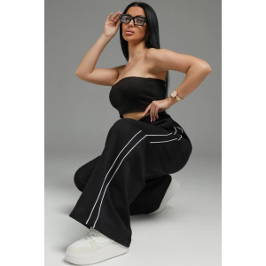 Брюки женские "Дуэт" лакост 2-х нитка пенье (р-ры: 44-62) черный