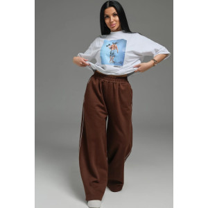 Брюки женские "Дуэт" лакост 2-х нитка пенье (р-ры: 44-62) коричневый