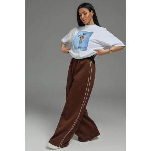 Брюки женские "Дуэт" лакост 2-х нитка пенье (р-ры: 44-62) коричневый