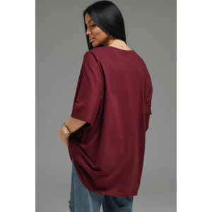 Футболка женская "Анита-2" кулирка (р-ры: 44-66) марсала