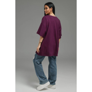 Футболка женская "Анита-2" кулирка (р-ры: 44-66) баклажан