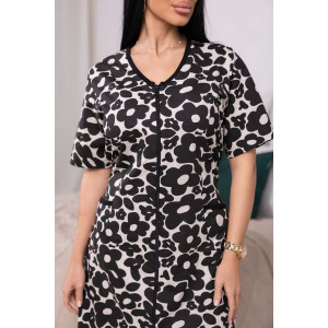 Халат женский 1683/10 кулирка (р-ры: 48-62) черный-бежевый