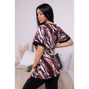 Костюм двойка женский 557/11 кулирка (р-ры: 48-62) черный-бордовый