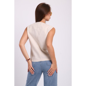 Жилет женский №4 052856 хлопок вареный (р-ры: S-M) светло-бежевый