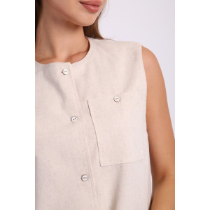 Жилет женский №4 052856 хлопок вареный (р-ры: S-M) светло-бежевый