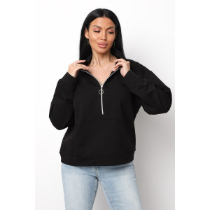 Толстовка женская ХЗ01 футер 2-х нитка (р-ры: 46-60) черный