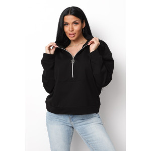 Толстовка женская ХЗ01 футер 2-х нитка (р-ры: 46-60) черный