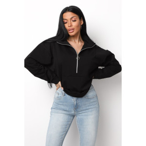 Толстовка женская ХЗ01 футер 2-х нитка (р-ры: 46-60) черный