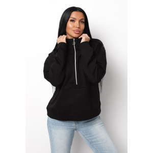 Толстовка женская ХЗ01 футер 2-х нитка (р-ры: 46-60) черный