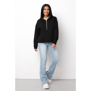 Толстовка женская ХЗ01 футер 2-х нитка (р-ры: 46-60) черный