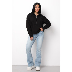 Толстовка женская ХЗ01 футер 2-х нитка (р-ры: 46-60) черный