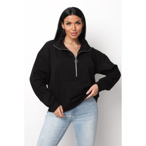 Толстовка женская ХЗ01 футер 2-х нитка (р-ры: 46-60) черный