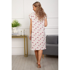 Сорочка женская №318 кулирка (р-ры: 50-60) молочный-цветы