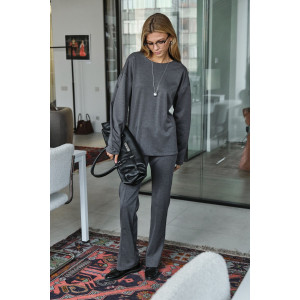 Костюм двойка женский №057817 джерси (р-ры: 42-46) серый