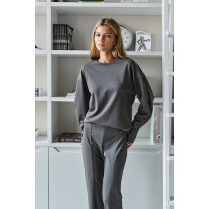 Костюм двойка женский №057817 джерси (р-ры: 42-46) серый