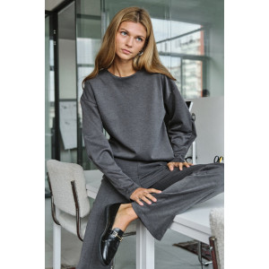 Костюм двойка женский №057817 джерси (р-ры: 42-46) серый