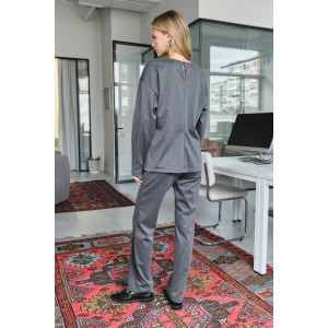 Костюм двойка женский №057817 джерси (р-ры: 42-46) серый