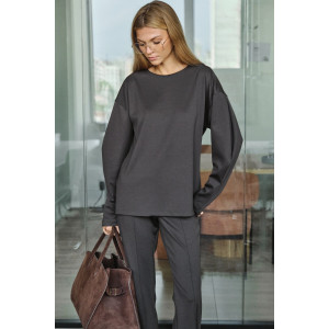 Костюм двойка женский №057817 джерси (р-ры: 42-46) коричневый