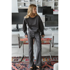 Костюм двойка женский №057817 джерси (р-ры: 42-46) коричневый