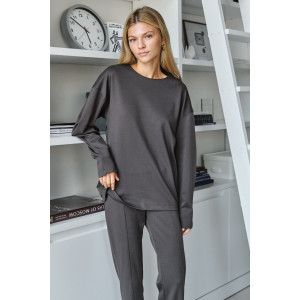 Костюм двойка женский №057817 джерси (р-ры: 42-46) коричневый