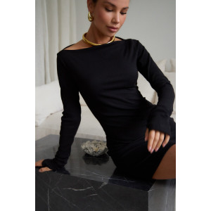 Платье женское №057818 лапша (р-ры: 42-48) черный