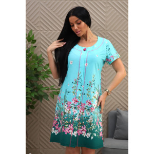 Халат женский №180тК кулирка (р-ры: 48-58) голубой