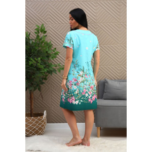 Халат женский №180тК кулирка (р-ры: 48-58) голубой