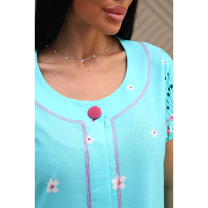 Халат женский №180тК кулирка (р-ры: 48-58) голубой